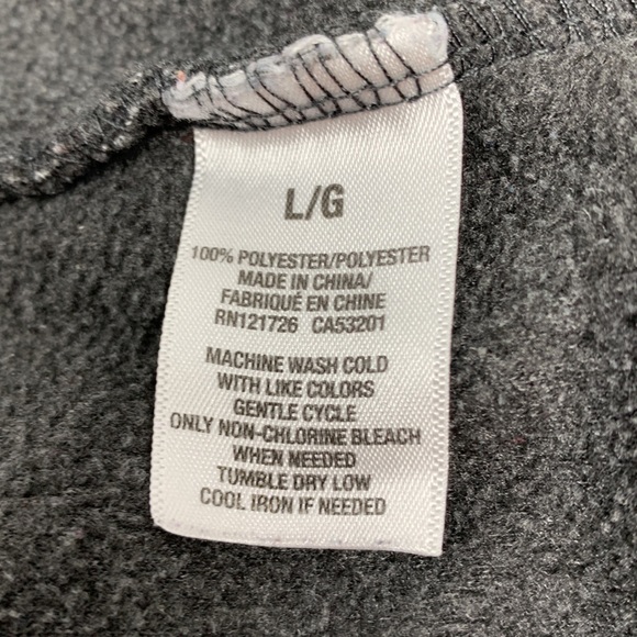 Aeropostale grey black fleece full zip long sleeve jacket 3 front pockets - Picture 6 of 6